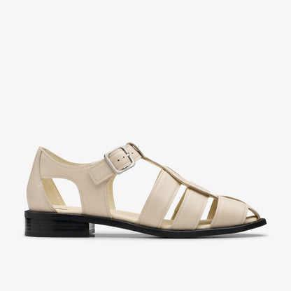 Hana Sun Off White Leather - Clarks Popular
