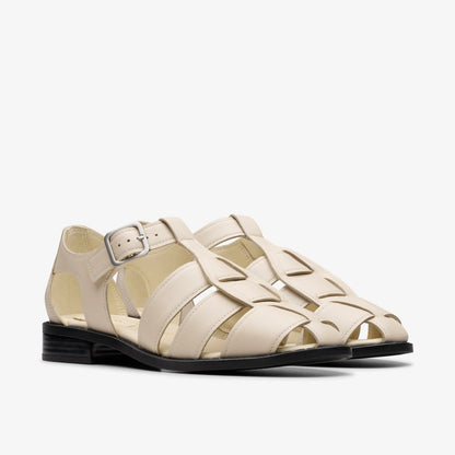 Hana Sun Off White Leather - Clarks Popular