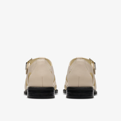 Hana Sun Off White Leather - Clarks Popular