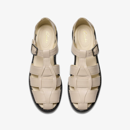 Hana Sun Off White Leather - Clarks Popular