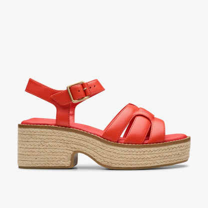 Coledale Strap Bright Red Leather - Clarks Sale
