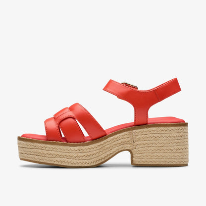Coledale Strap Bright Red Leather - Clarks Sale