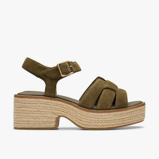 Coledale Strap Dark Olive Suede - Clarks Value