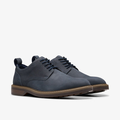 Aldwin Lace Navy Nubuck - Clarks Discount
