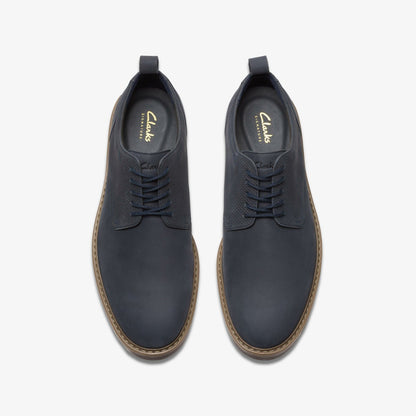 Aldwin Lace Navy Nubuck - Clarks Discount