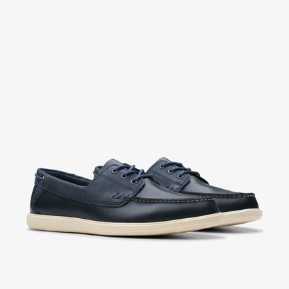Bratton Boat Navy Leather - Clarks Hot Sale