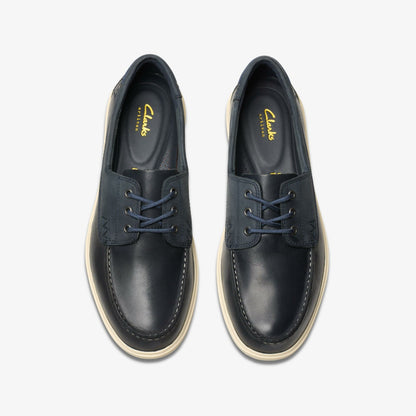 Bratton Boat Navy Leather - Clarks Hot Sale