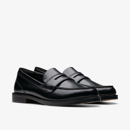 Straven Edge Black Leather - Clarks Essential