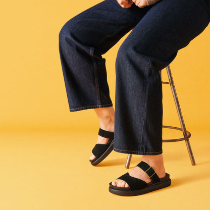 Aristella Mule Black Suede - Clarks Sale