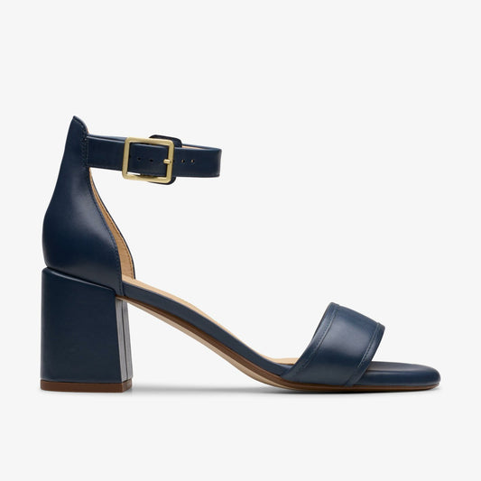 Ezoria Mae Navy Leather - Clarks Latest