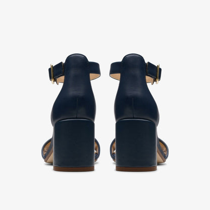 Ezoria Mae Navy Leather - Clarks Latest