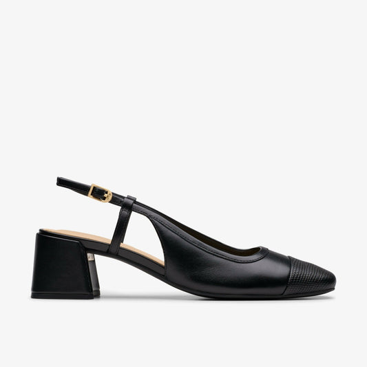 Nyta 45 Sling Black Combination Leather - Clarks Essential