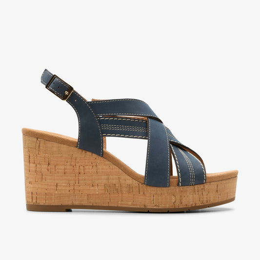Sabina Sling Navy Nubuck - Clarks Discount