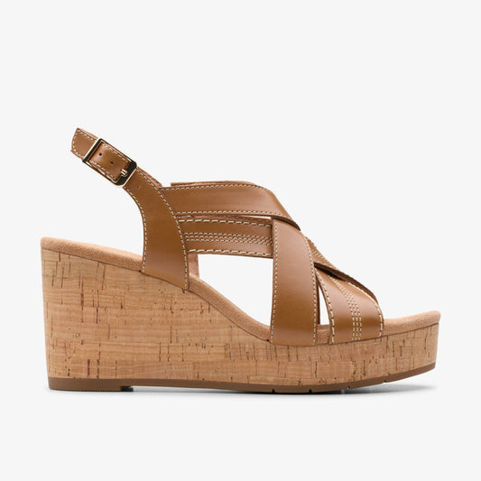 Sabina Sling Tan Leather - Clarks Best Seller