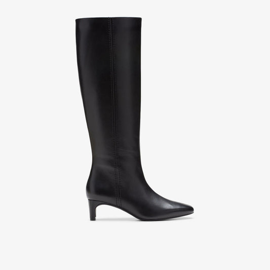 Edina Tall Black Leather - Clarks Smart Buy