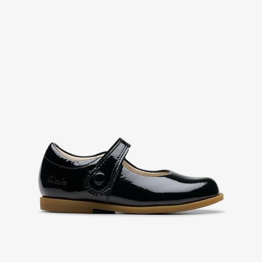 Drew Tap Toddler Black Patent - Clarks Popular