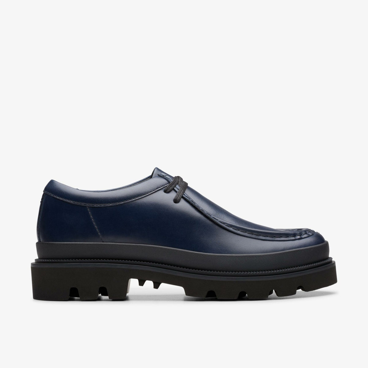Badell Seam Navy Leather - Clarks Essential