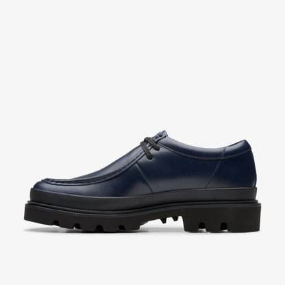 Badell Seam Navy Leather - Clarks Essential