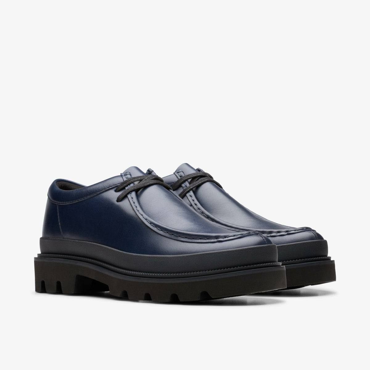 Badell Seam Navy Leather - Clarks Essential