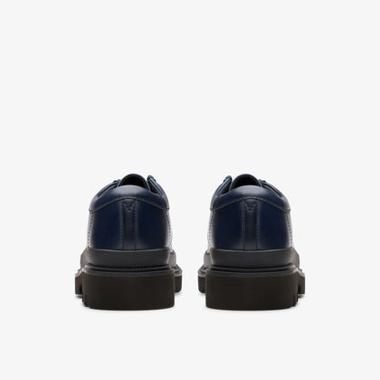 Badell Seam Navy Leather - Clarks Essential
