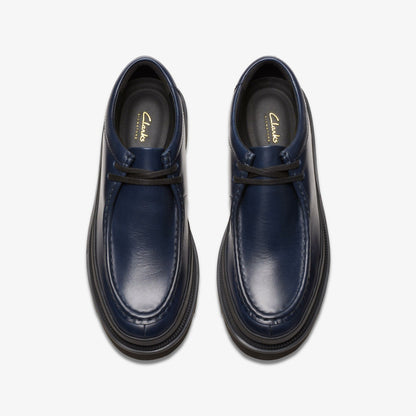 Badell Seam Navy Leather - Clarks Essential