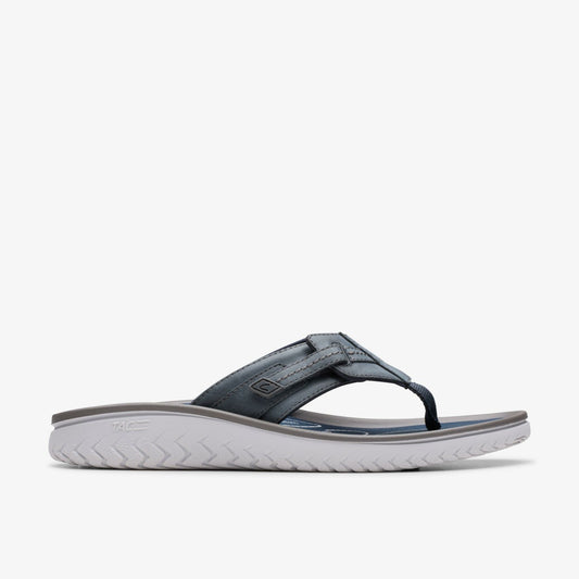 Wesley Sun Navy Leather - Clarks Everyday