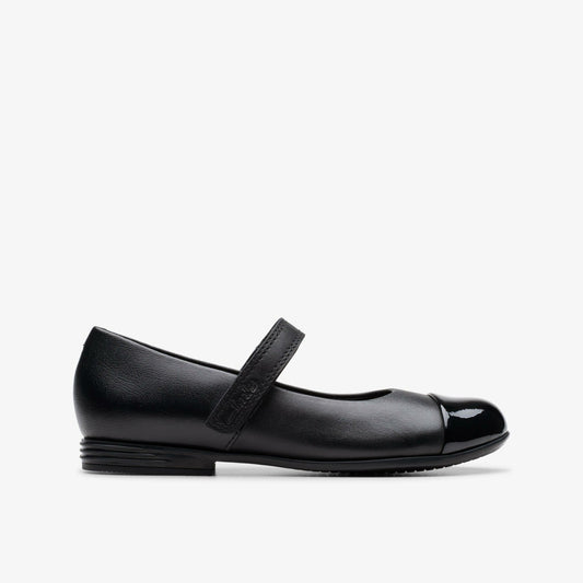 Finja Gem Kid Black Leather - Clarks Signature