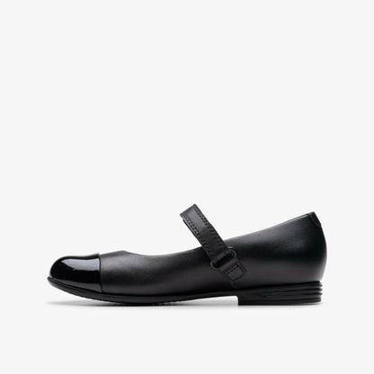 Finja Gem Kid Black Leather - Clarks Signature
