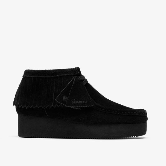 Wallabee Wedge Fringe Black Suede - Clarks Customer Favorite