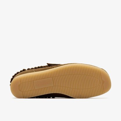Wallabee Wedge Fringe Light Tan Suede - Clarks Signature