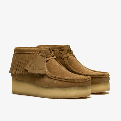 Wallabee Wedge Fringe Light Tan Suede - Clarks Signature