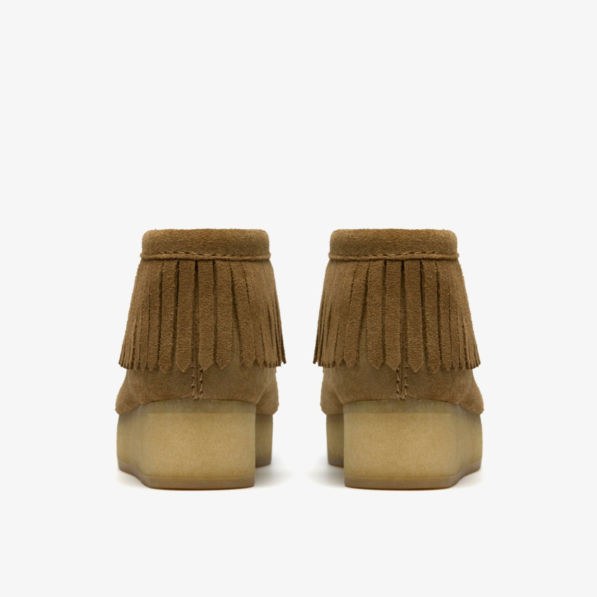 Wallabee Wedge Fringe Light Tan Suede - Clarks Signature