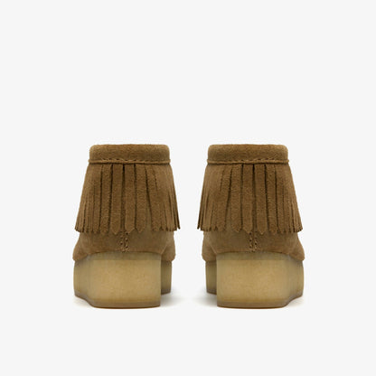 Wallabee Wedge Fringe Light Tan Suede - Clarks Signature