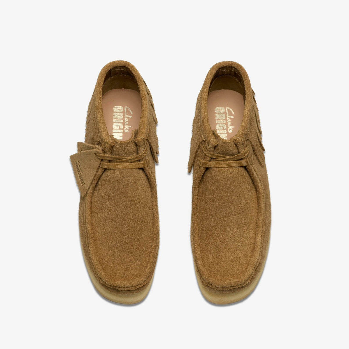 Wallabee Wedge Fringe Light Tan Suede - Clarks Signature