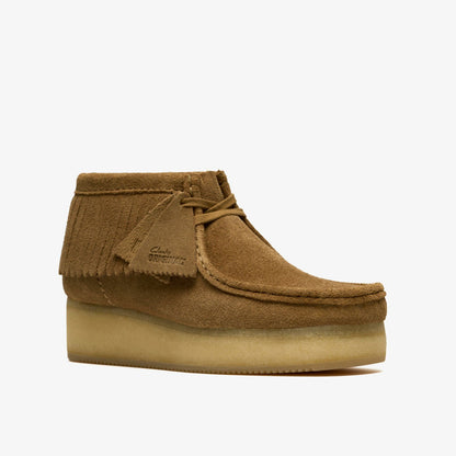 Wallabee Wedge Fringe Light Tan Suede - Clarks Signature