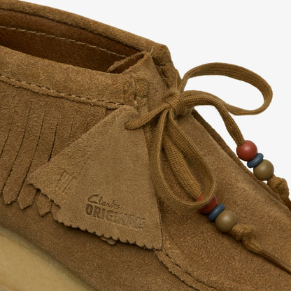 Wallabee Wedge Fringe Light Tan Suede - Clarks Signature