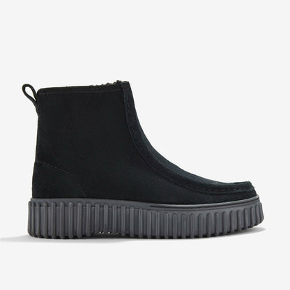 Torhill Cozy Black Warmlined Suede - Clarks Trusted