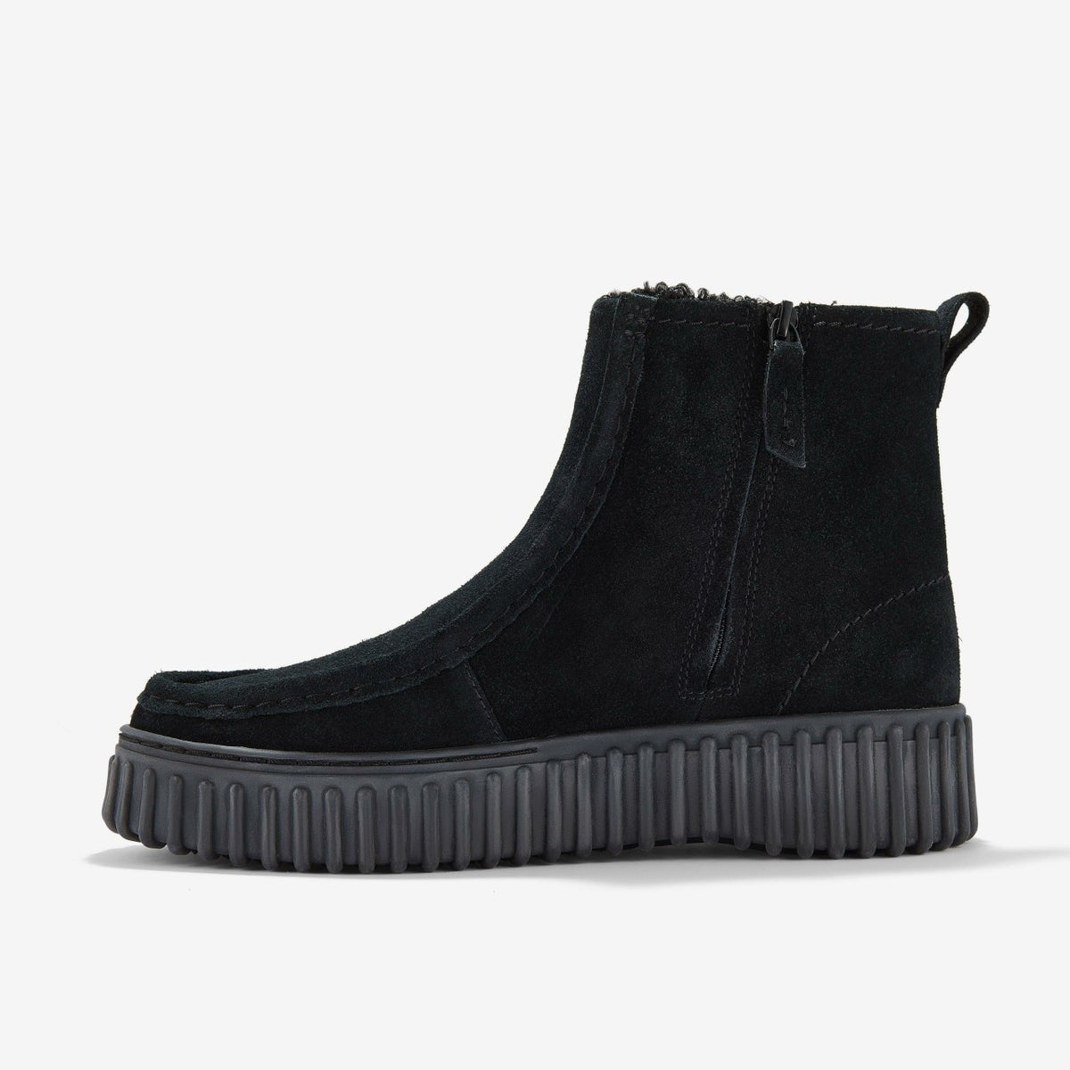 Torhill Cozy Black Warmlined Suede - Clarks Trusted