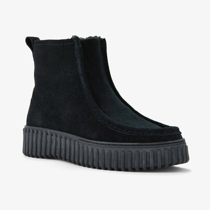 Torhill Cozy Black Warmlined Suede - Clarks Trusted