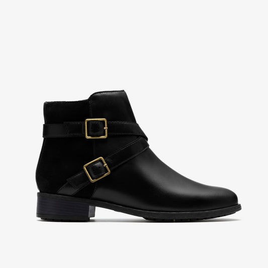 Havisham Bay Black Leather - Clarks New