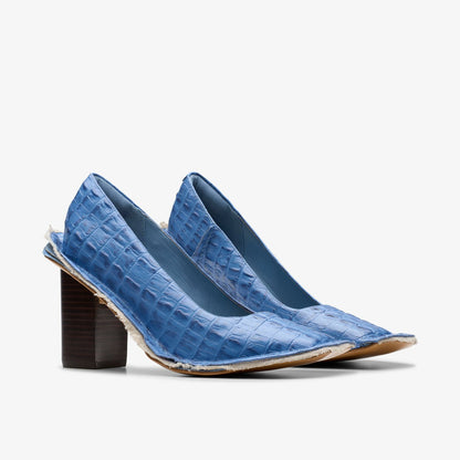Martine Rose Heel Womens Blue Leather - Clarks Latest