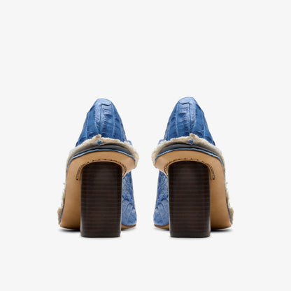 Martine Rose Heel Womens Blue Leather - Clarks Latest