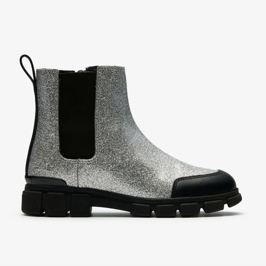 Evyn Chelsea Kid Silver Patent - Clarks Trusted