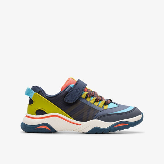 Feather Track Kid Navy Combination - Clarks Popular