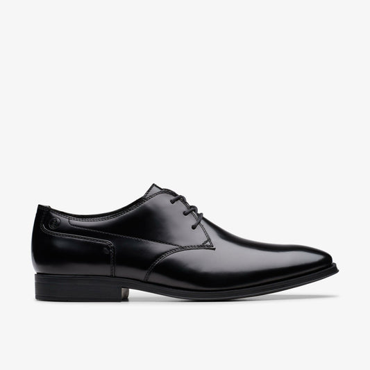 Paulton Lace Black Hi Shine Leather - Clarks Best Price