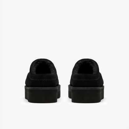 Meare Mule Black Suede Warmlined - Clarks New