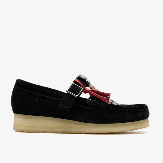 Wallabee T Bar Black Tweed Combination - Clarks Everyday