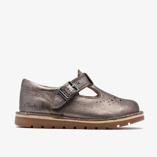 Joyful Skip Toddler Pewter - Clarks Essential