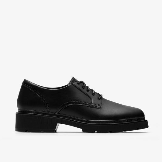 Lauryl Lace Black Leather - Clarks Trusted