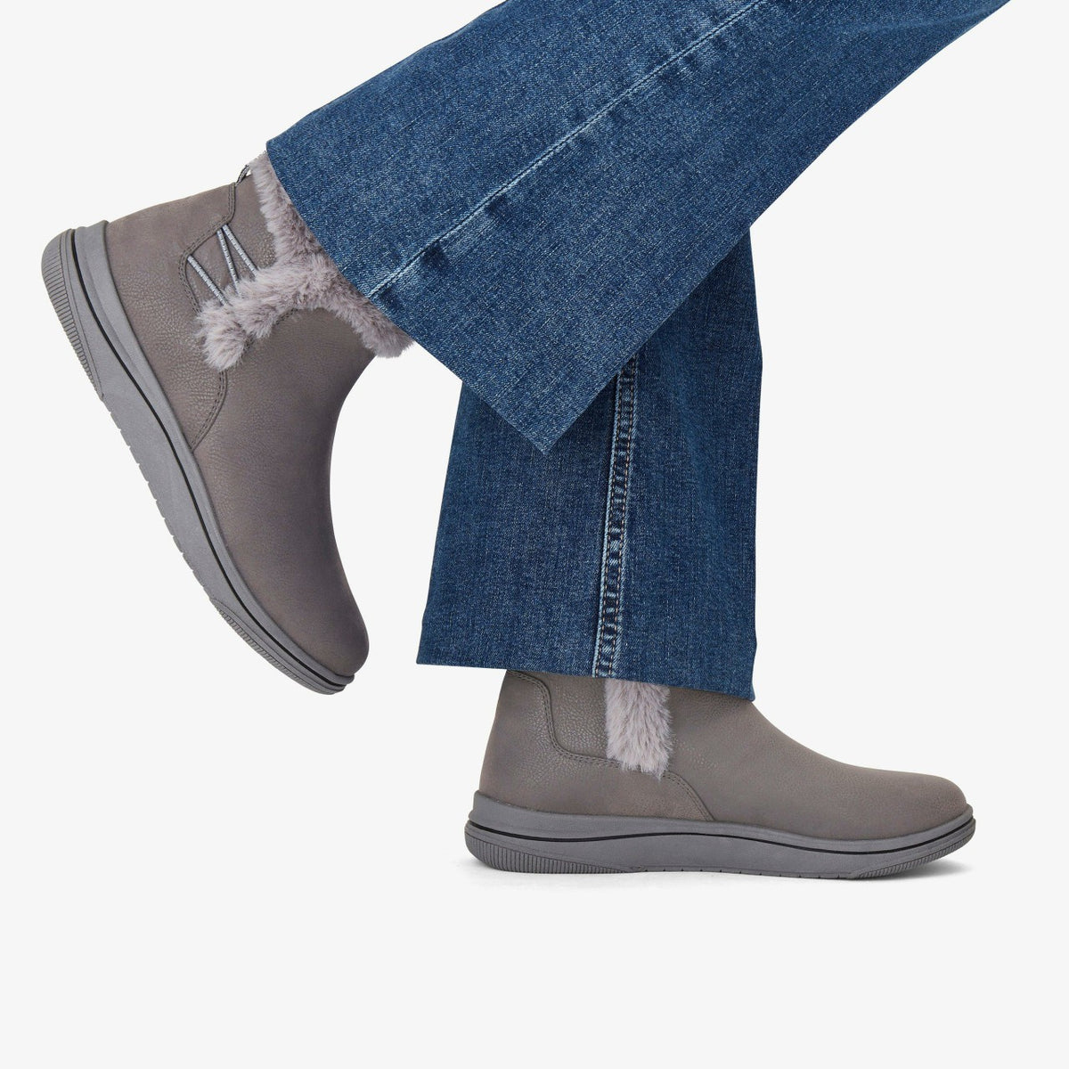 Brinkley Fur Dark Grey Combination - Clarks Exclusive